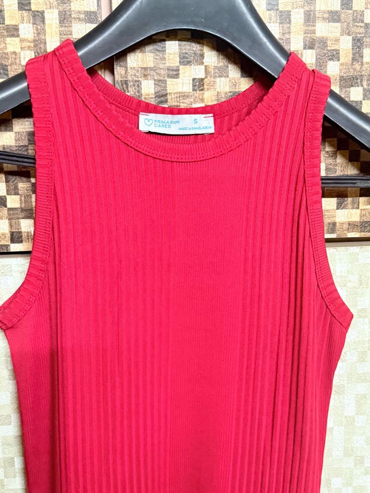 Red Sleeveless Tank Top