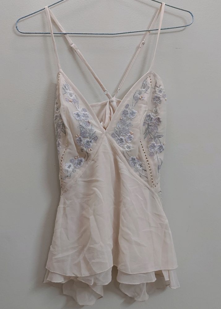 Georgette Camisole Top With Criss-cross Back