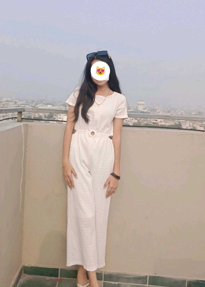 Pretty in White | Crinkle Cotton Jumpsuit