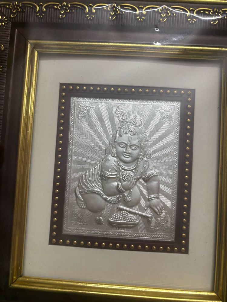 🆕 💯 Silver Laddu Gopal Frame