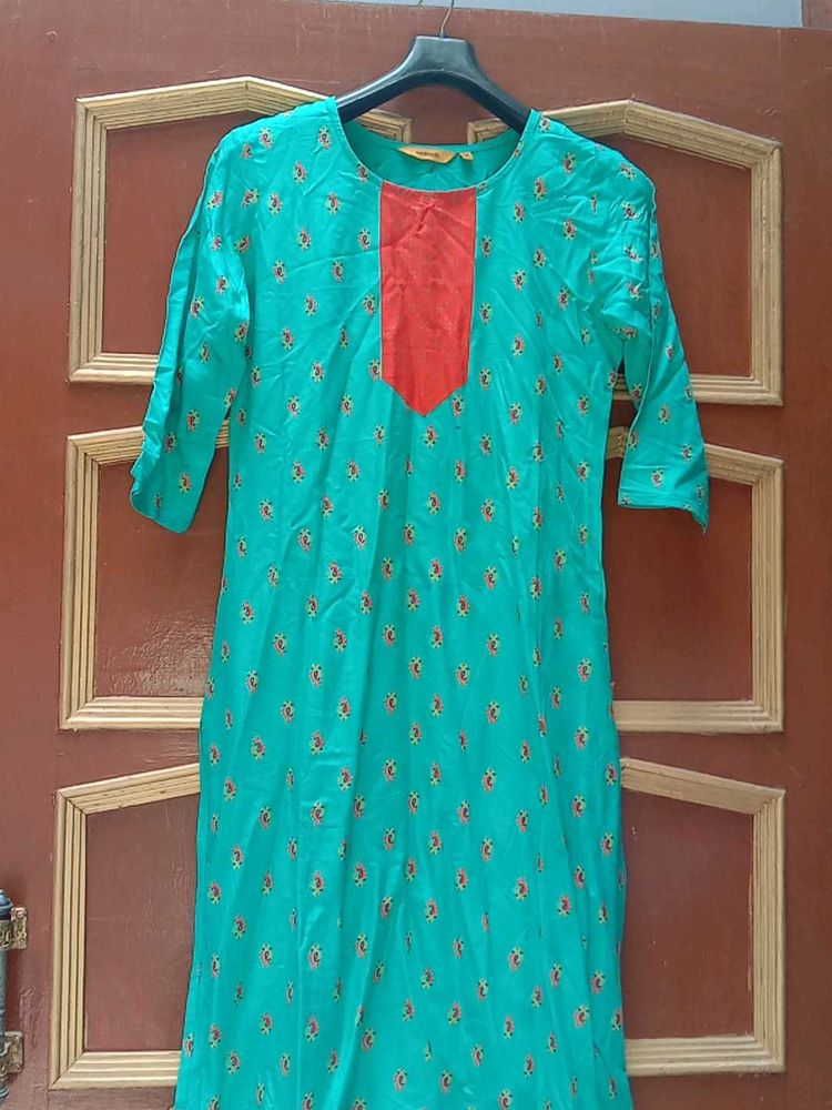 Teal Printed Kurti