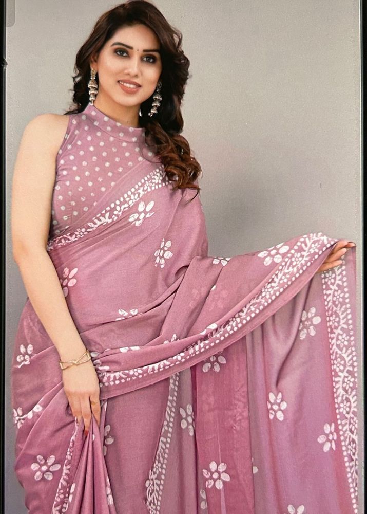 Chiffon Batik Printed Saree