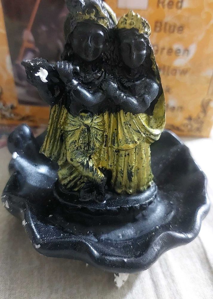 Radha Krishna Stone Smoke Backflow Cone Decorative