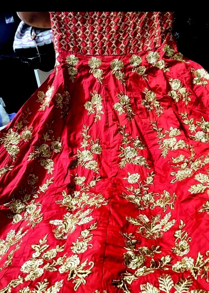 Red &amp; Gold  ethnic gown
