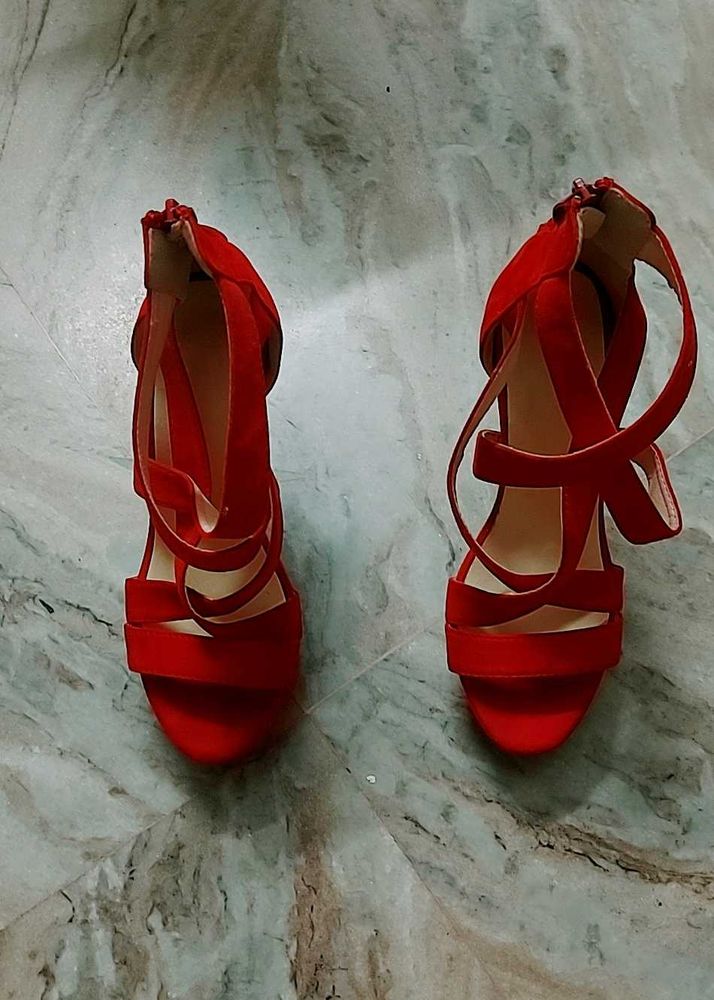 Red Strappy Heels