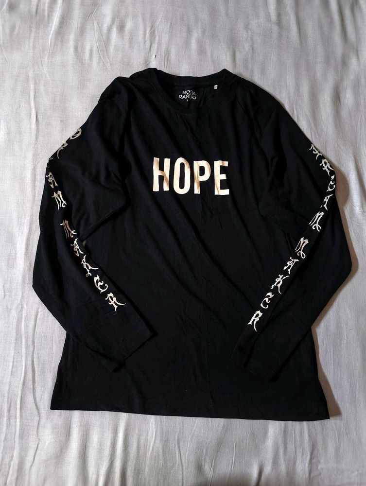 Unisex Emo/Punk/Goth Black HOPE Long Sleeve Shirt