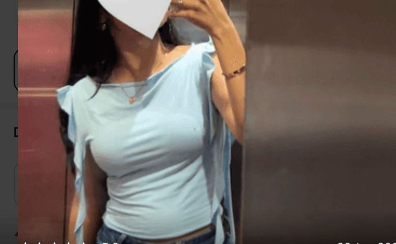 Blue Ruffle Sleeve Top