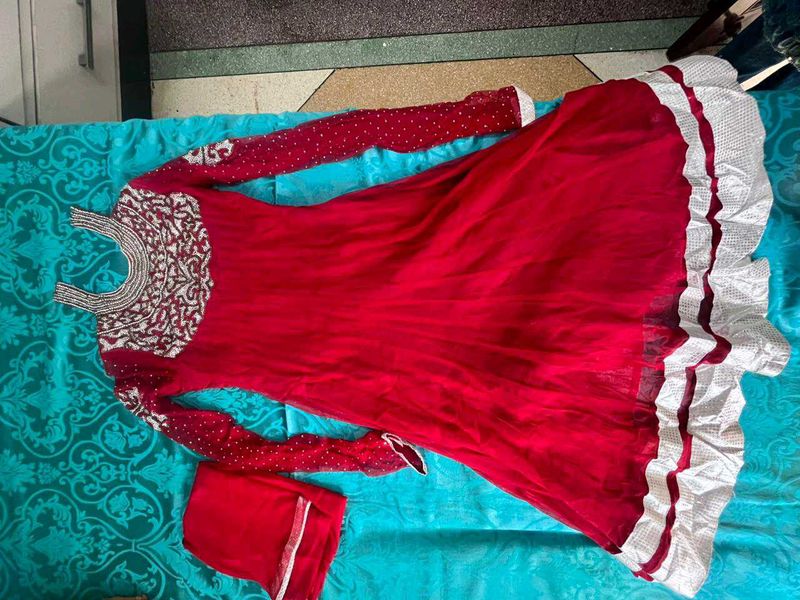 Elegant Red Anarkali Suit