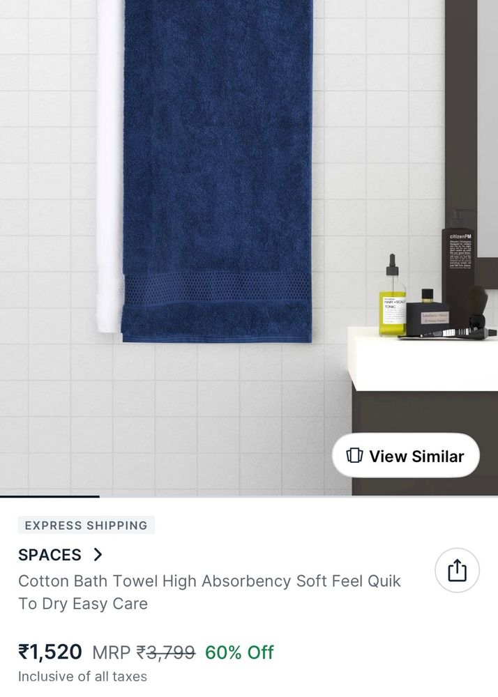 Cotton Bath High Absorbency Soft Towel Set