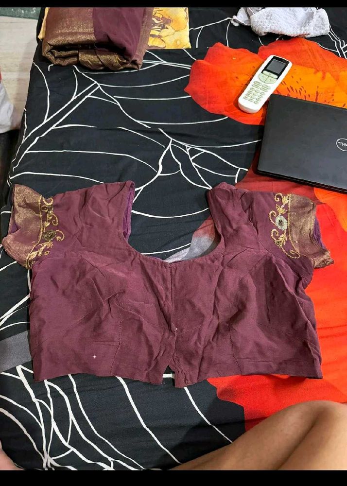 Maroon Readymade Saree Blouse