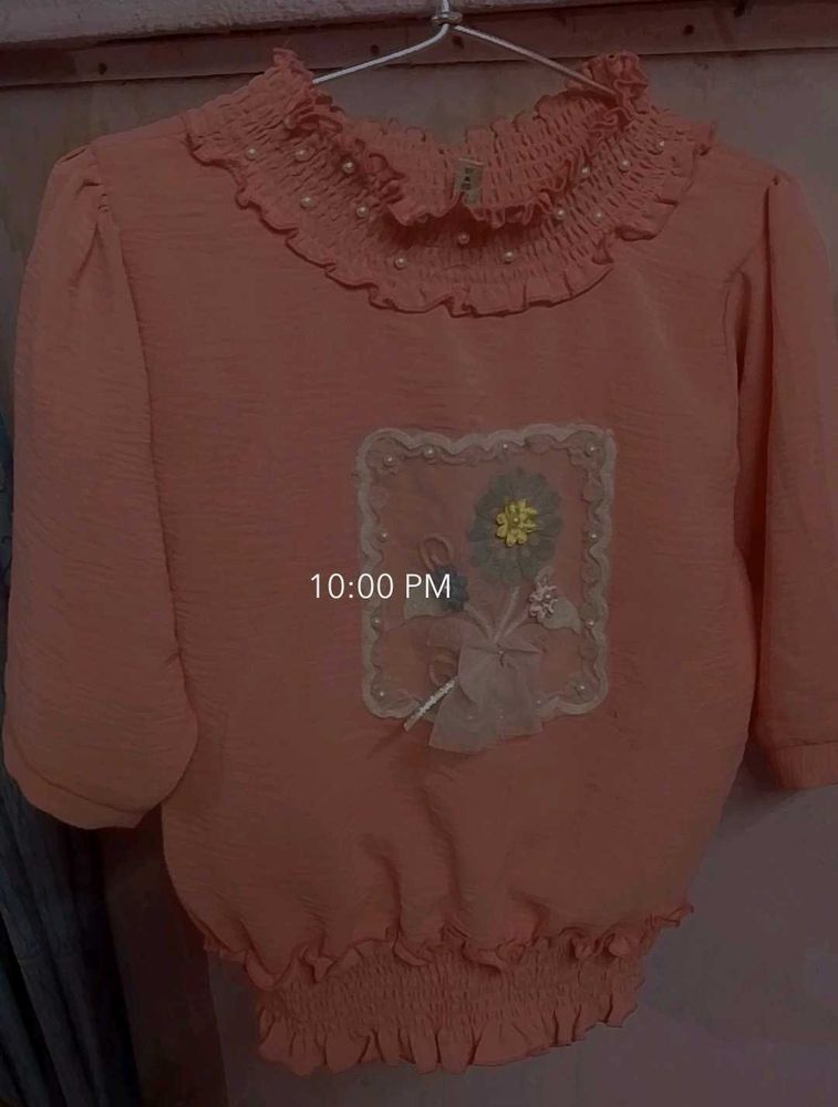 Peach Floral Top