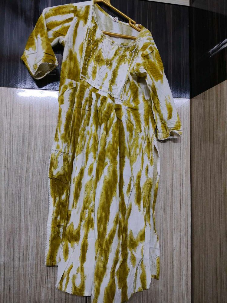Beautiful White and Yellow Kurta