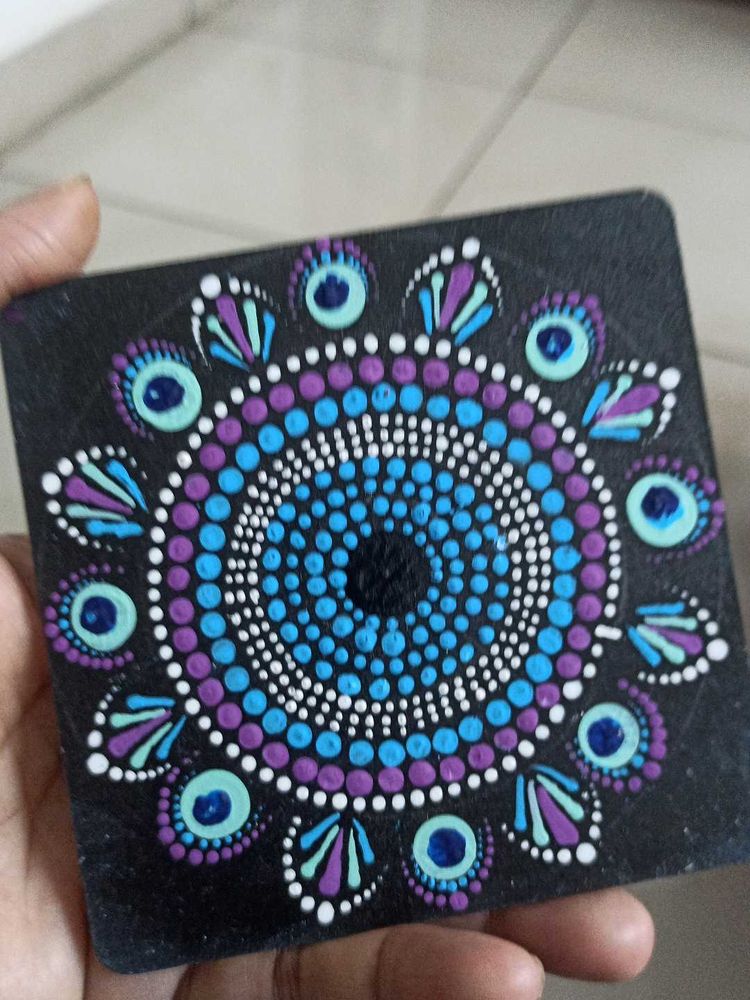 Hand-Painted Mandala Coaster