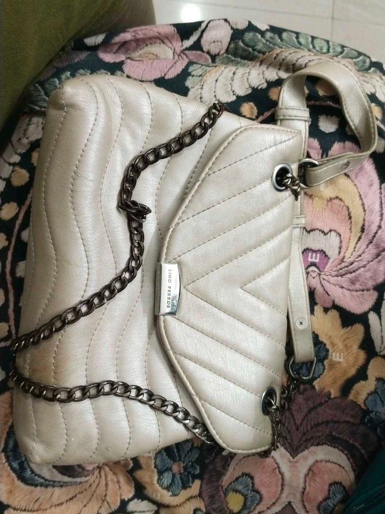 Lino Perros Cream Colour Hand Bag