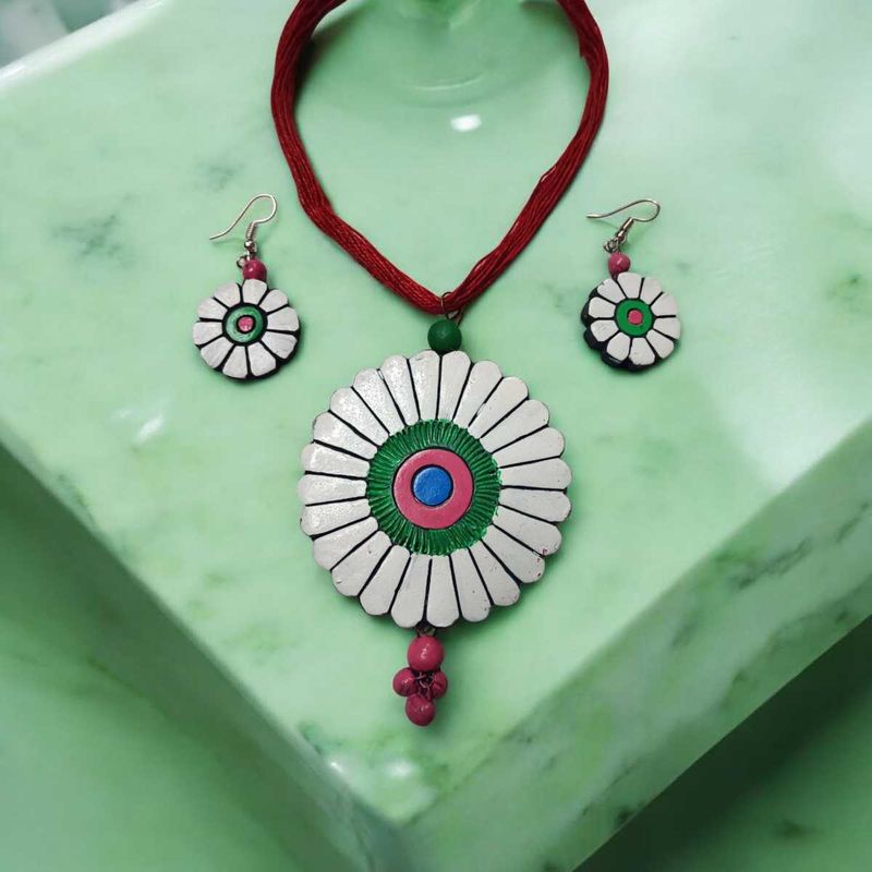 Terracotta Jewelry Set With Earrings