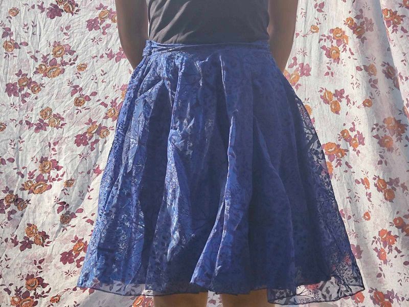 Blue Floral Skirt