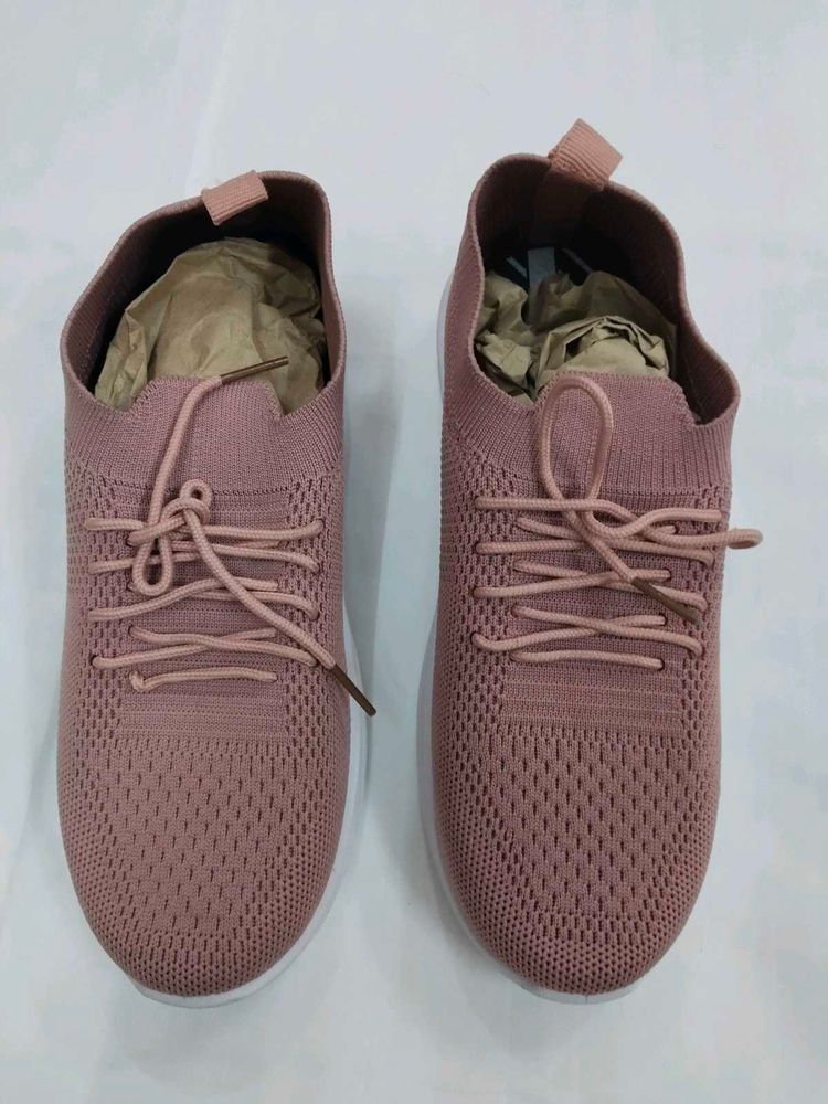 Stylish pink women Knit Sneakers (BF)