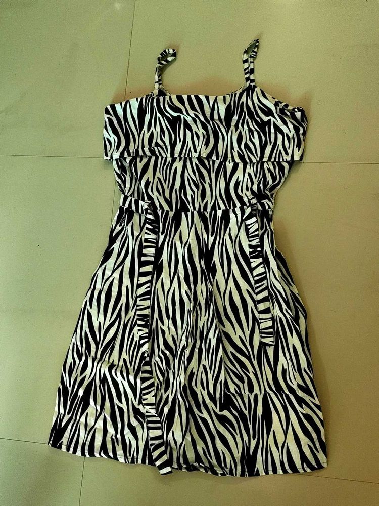 Zebra Print Cotton Dress