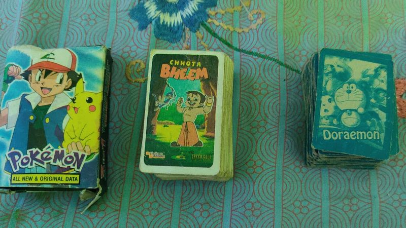 Pokemon + Chota Bheem + Doraemon Cards - Combo