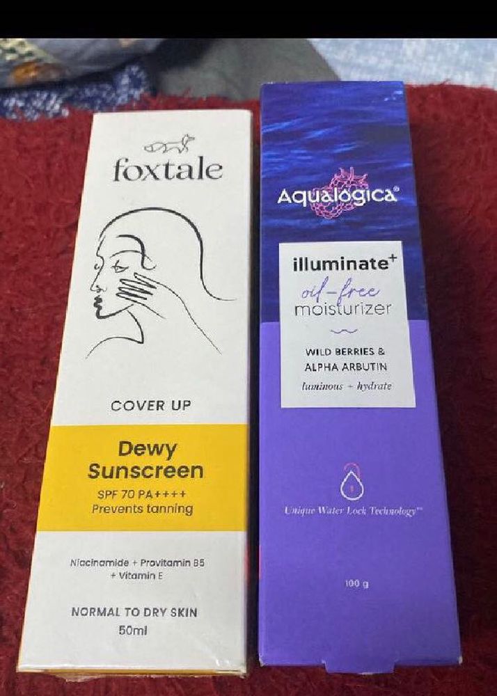 Foxtale Sunscreen &amp; Aqualogica Moisturizer