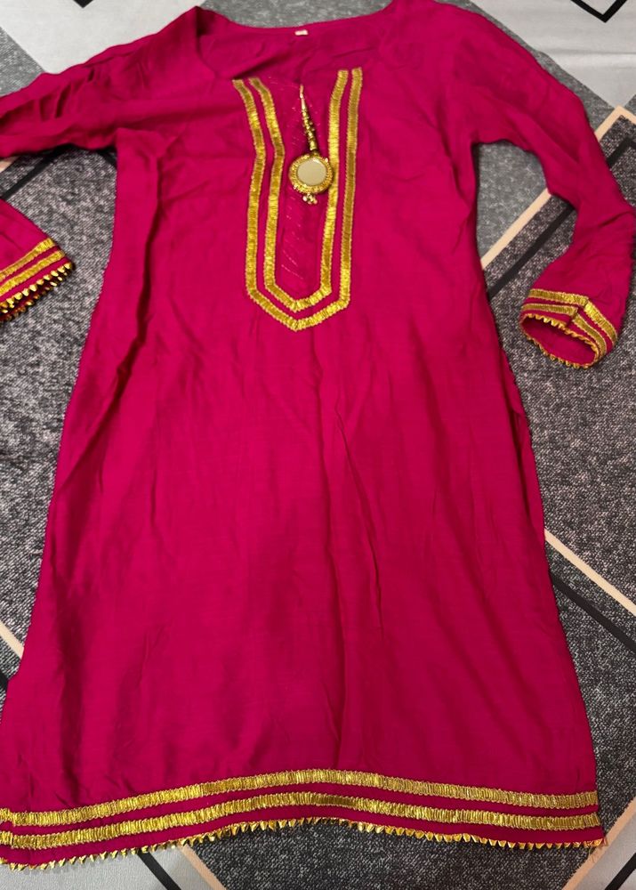 Elegant Pink Kurta And Sharara Set