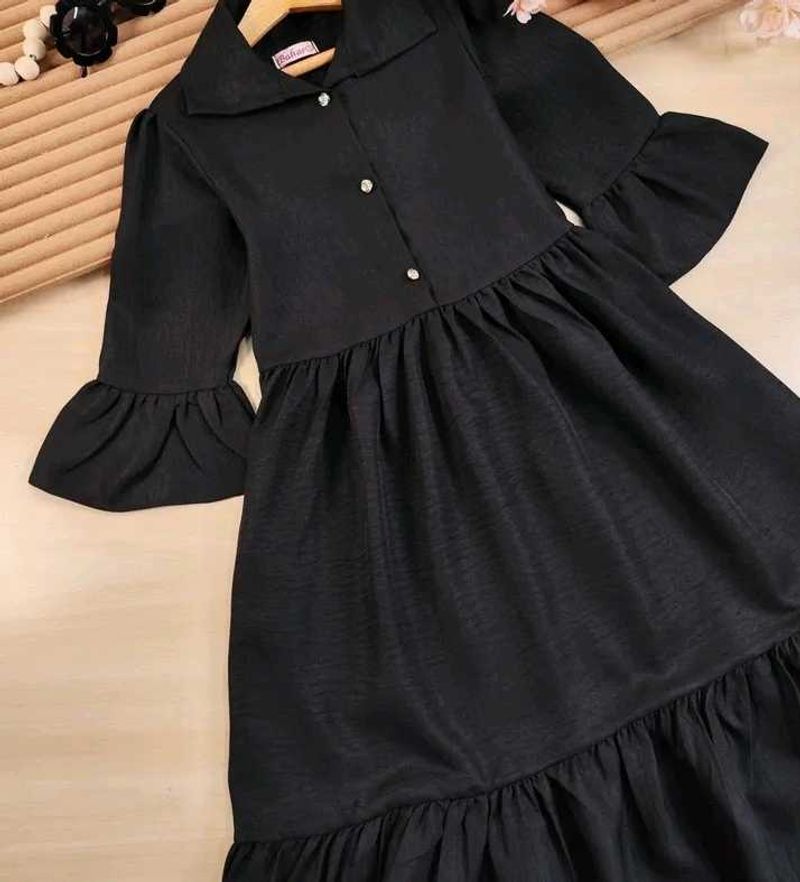 Girls&#39; Black Ruffle Dress