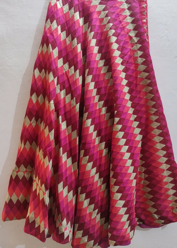Multi Colour Long Ethnic Skirt