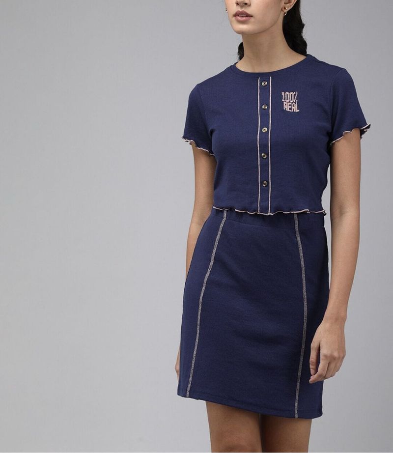 Navy Blue Two-Piece Set