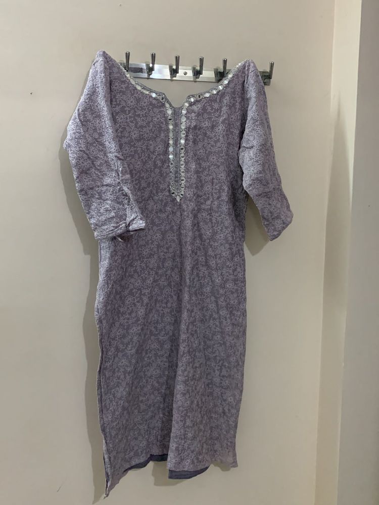 LAVENDER COLOR PARTY WEAR STITCHED DRESS