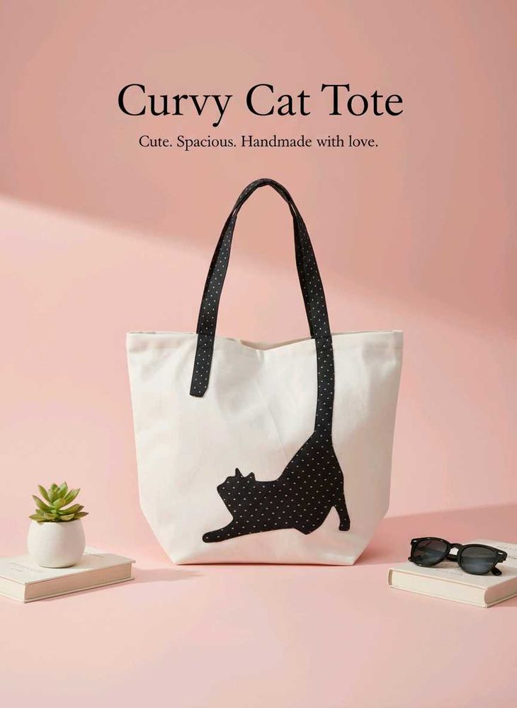 Brand New Curvy Cat Tote Bag