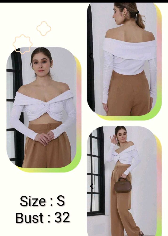 shein crop off shoulder top