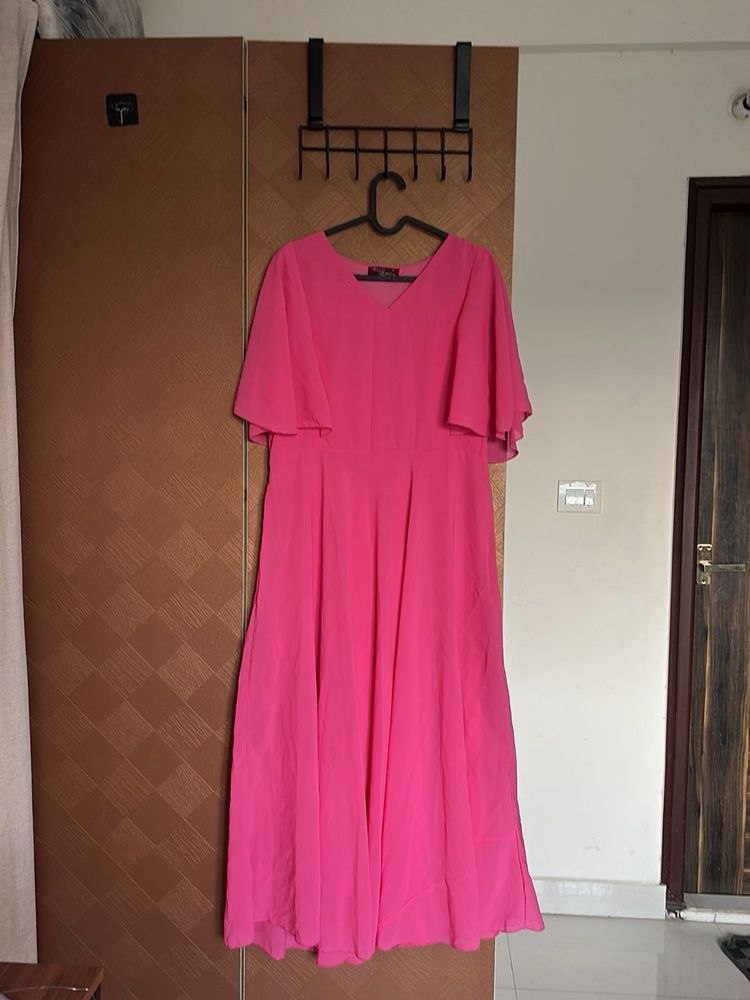 Elegant Pink Midi Dress
