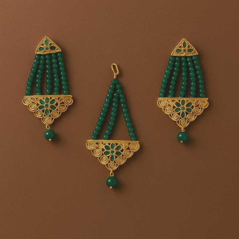 Jewellery Set (Earings With Mangtikka)