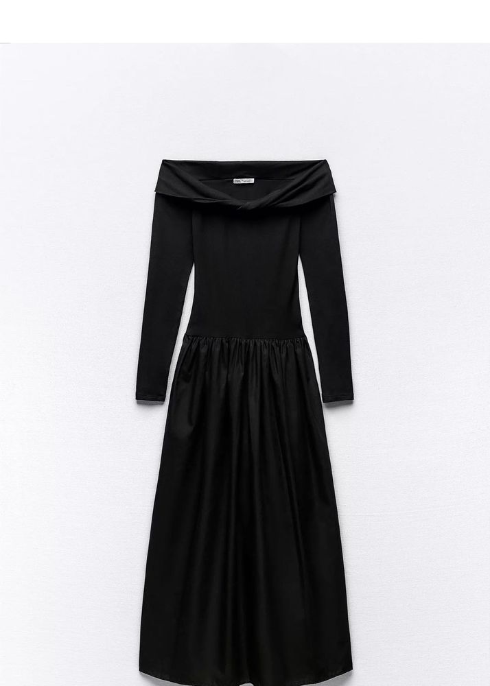 Zara Black Off-the-Shoulder Dress