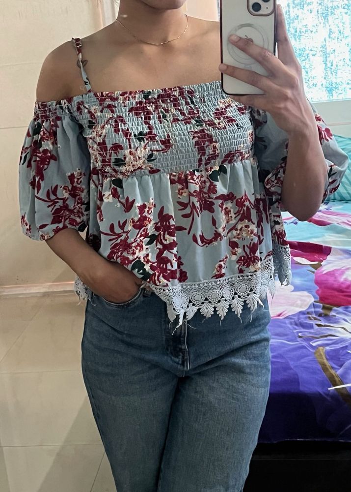 Floral Off-Shoulder Top - FREE SHIPPING!!