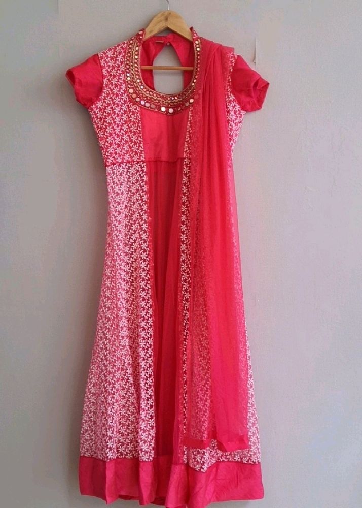 Pink Embroidery Chudidar