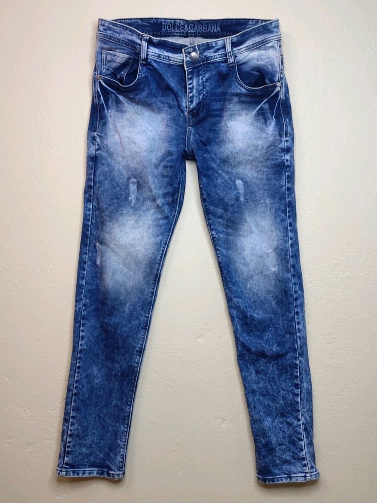 D&amp;G Original Slim Fit Denim Distress Jeans For Men