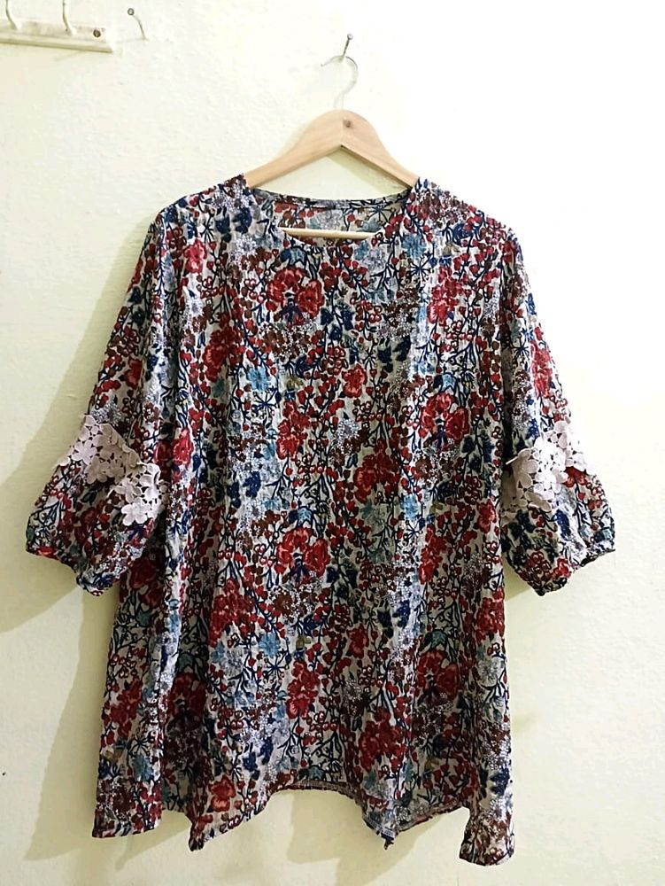 Korean Top With Balloon Sleeves
