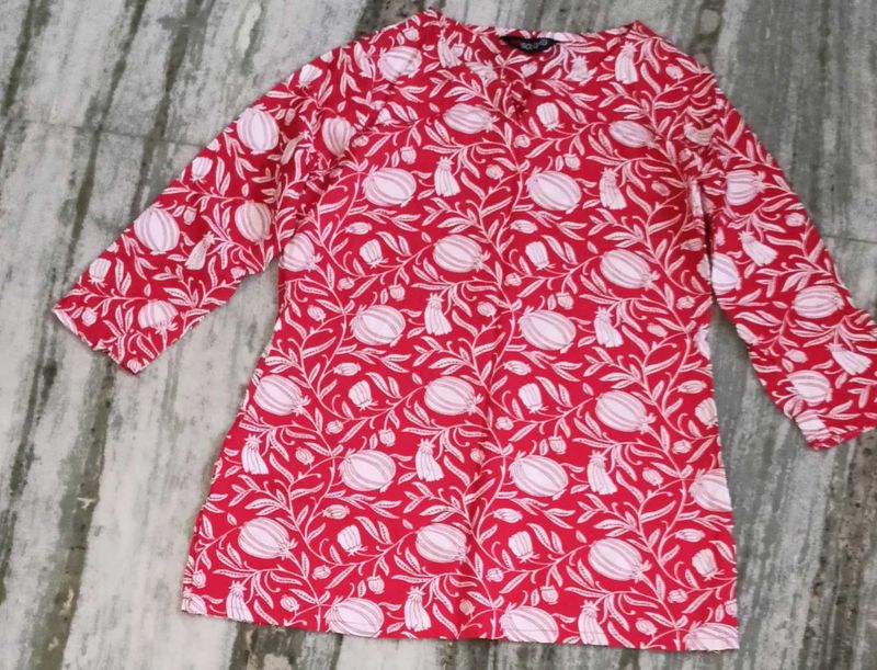 Red Floral Print Top