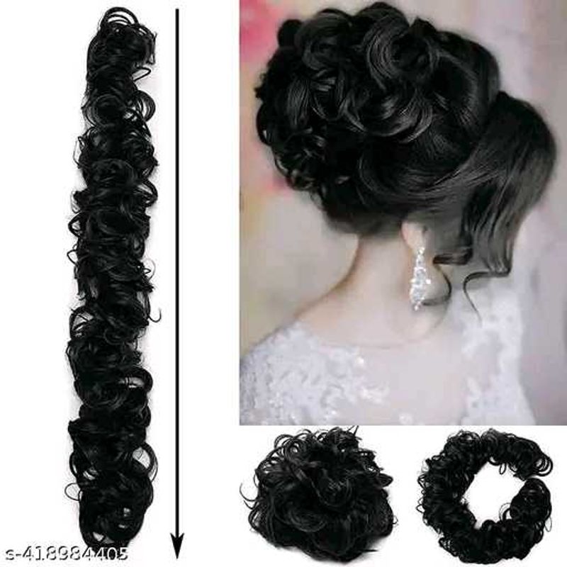 Black Curly Messy Bun Extension