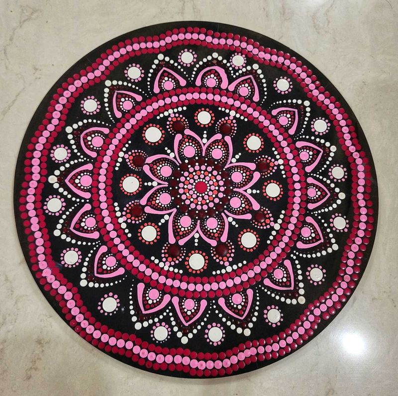 Pink Mandala Dot Art
