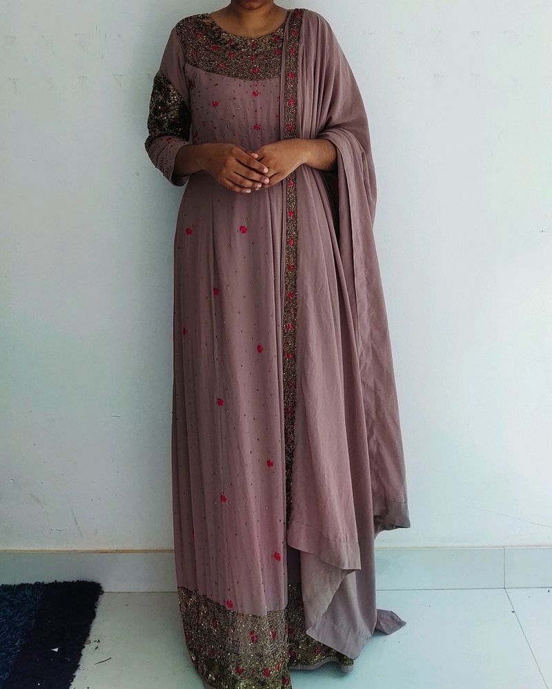 New Wedding Anarkali Dress Stone Work