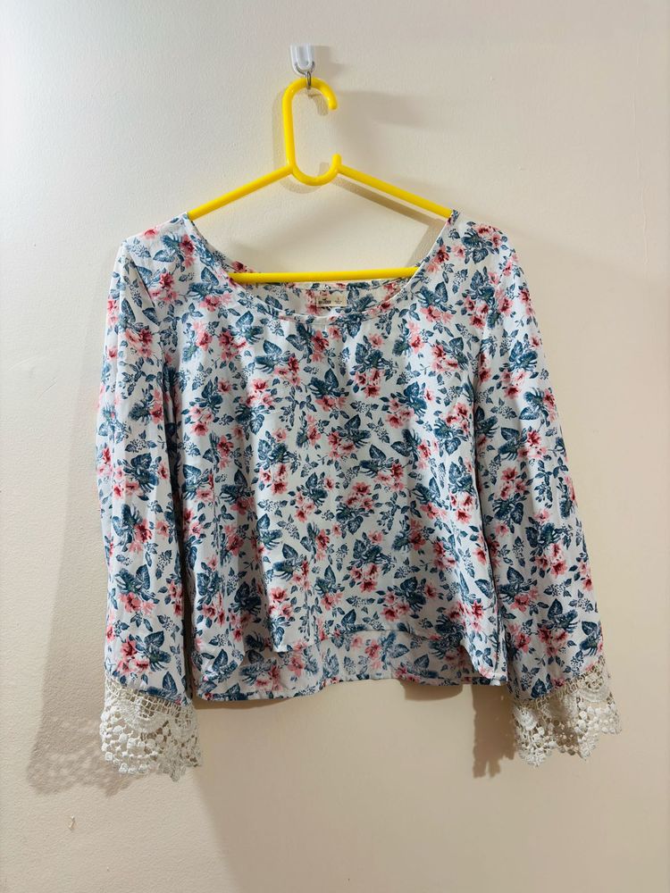 Floral Print Long Sleeve Top