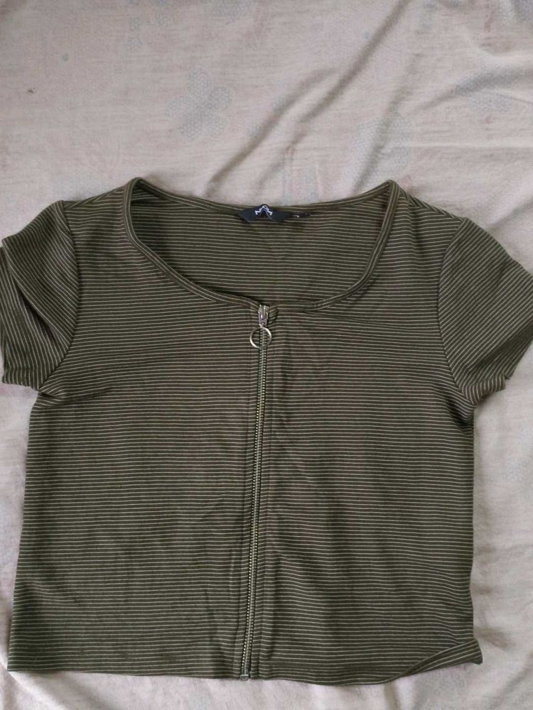 Green Zip Top By Nuon(Westside)