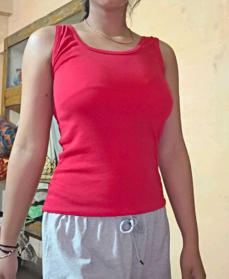 Red Sleeveless Tank Top