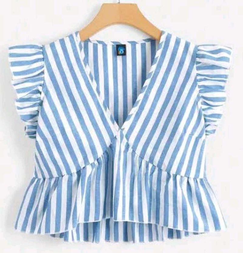 Stripped Ruffled TOP