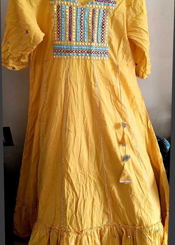 Yellow Embroidered Kurta