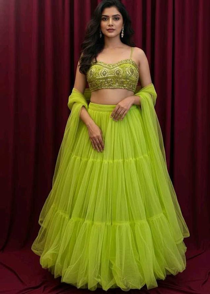 Bollywood Designer Green Net Lehenga Choli