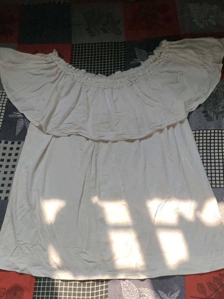 Off-shoulder White Top