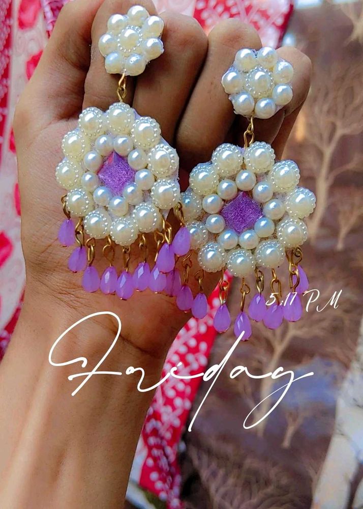 handmade Pearl Drop Earrings